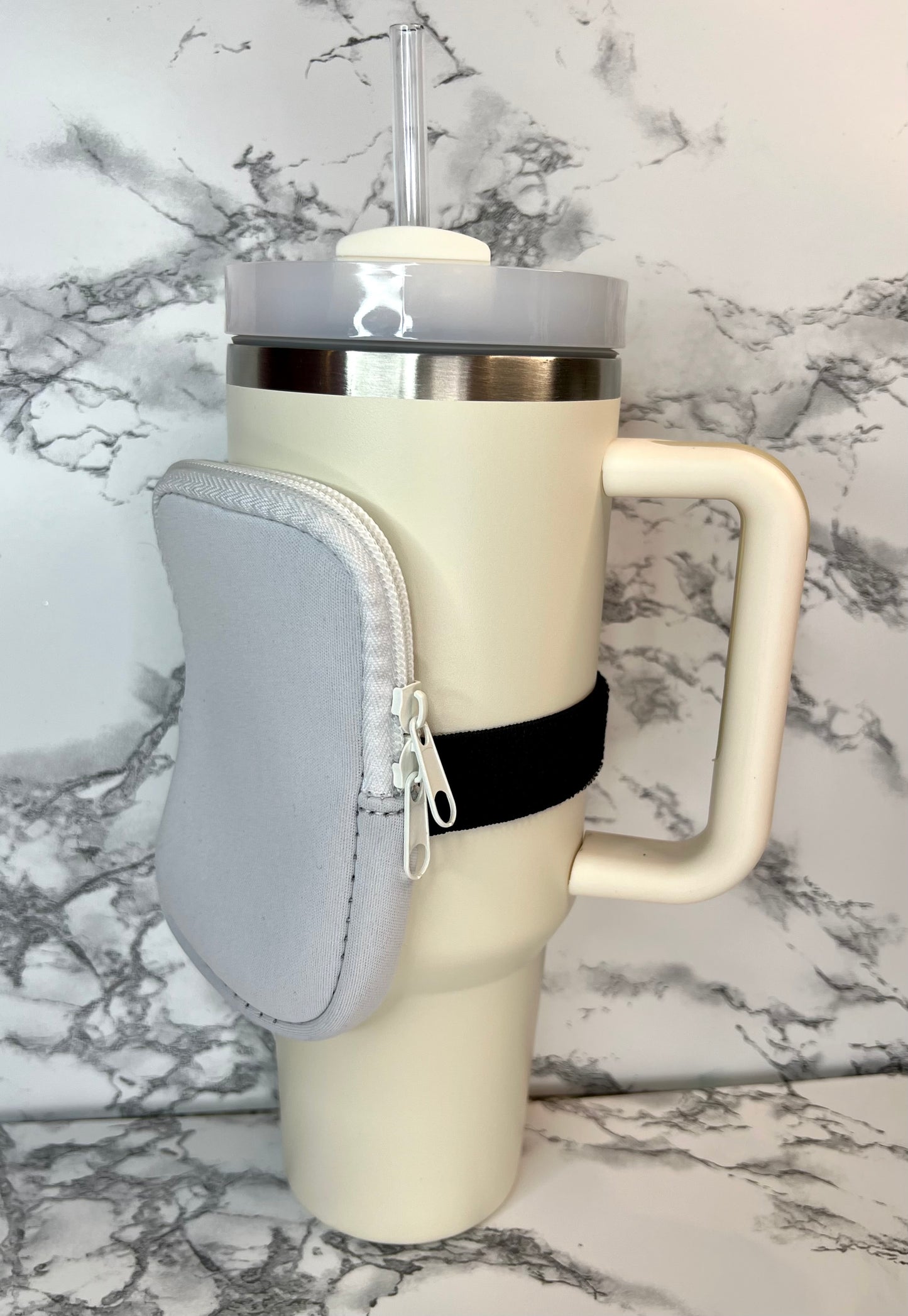 Grey and White Becky Bottle Bag