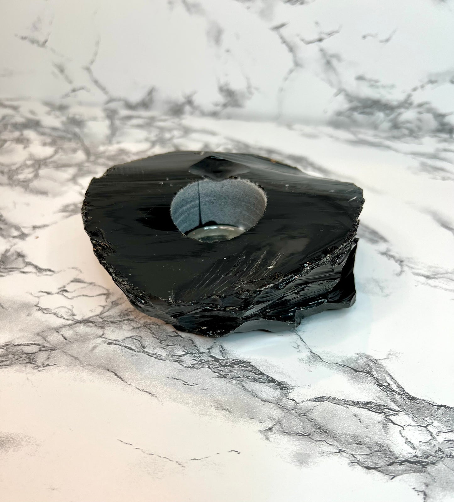 Black Obsidian Tea Light Holder