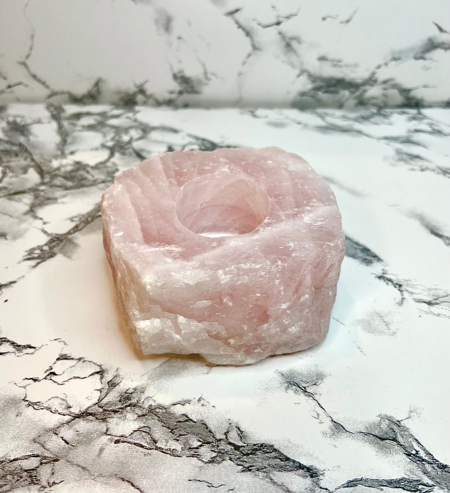 Rose Quartz Tea Light Holder